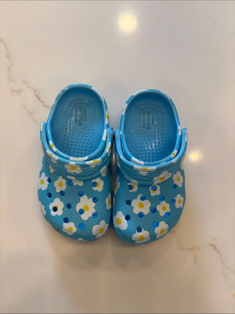 CROCS Blue Floral Kids Clogs